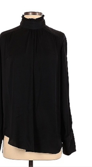 Zara button ruffle turtleneck top - Picture 4 of 12